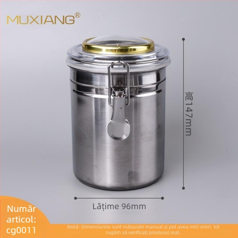 Muxiang Borcan din oțel inoxidabil pentru umidificarea tutunului, cu higrometru