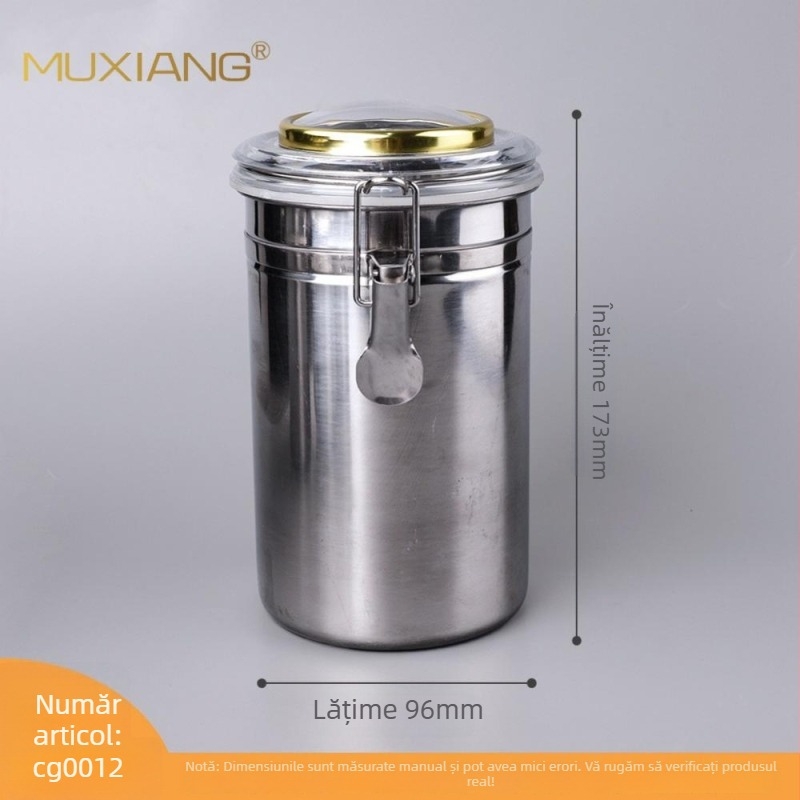 Muxiang Borcan din oțel inoxidabil pentru umidificarea tutunului, cu higrometru