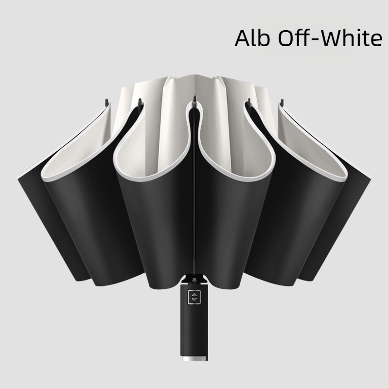 Umbrelă inversă cu 10 brațe, deschidere automată, margine reflectorizantă și bandă luminoasă, imprimare logo și personalizare