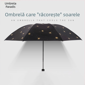 Umbrelă Paradise, trei segmente, deschidere manuală, 8 brațe din oțel, țesătură poliester 190T, UPF 50+, imprimare logo