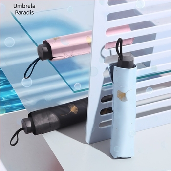 Umbrelă Paradise, trei segmente, deschidere manuală, 8 brațe din oțel, țesătură poliester 190T, UPF 50+, imprimare logo