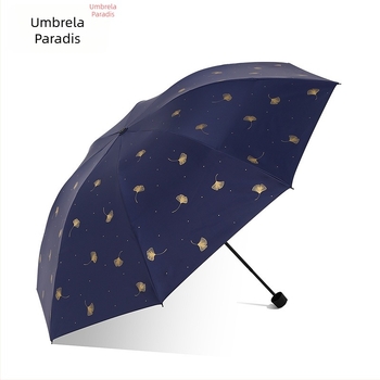 Umbrelă Paradise, trei segmente, deschidere manuală, 8 brațe din oțel, țesătură poliester 190T, UPF 50+, imprimare logo