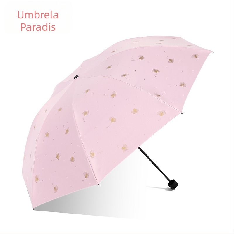 Umbrelă Paradise, trei segmente, deschidere manuală, 8 brațe din oțel, țesătură poliester 190T, UPF 50+, imprimare logo