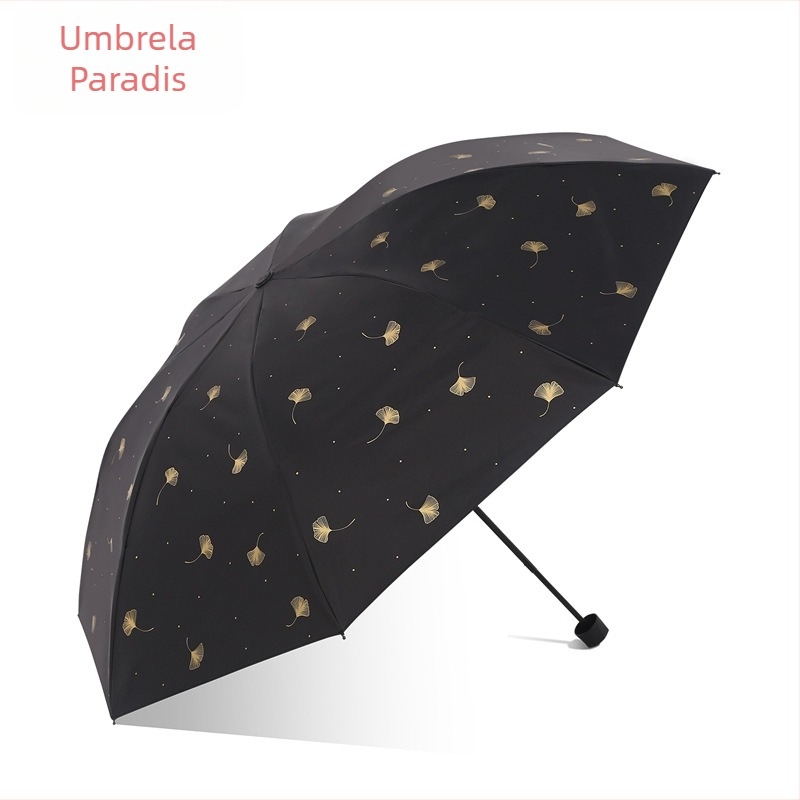 Umbrelă Paradise, trei segmente, deschidere manuală, 8 brațe din oțel, țesătură poliester 190T, UPF 50+, imprimare logo