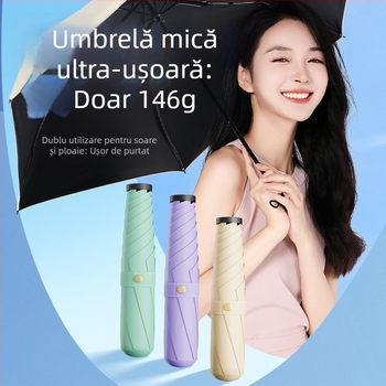 Umbrelă pliantă cu protecție UV UPF peste 50, cadru din aliaj cu 6 tijele, țesătură rezistentă la impact, deschidere și închidere manuală