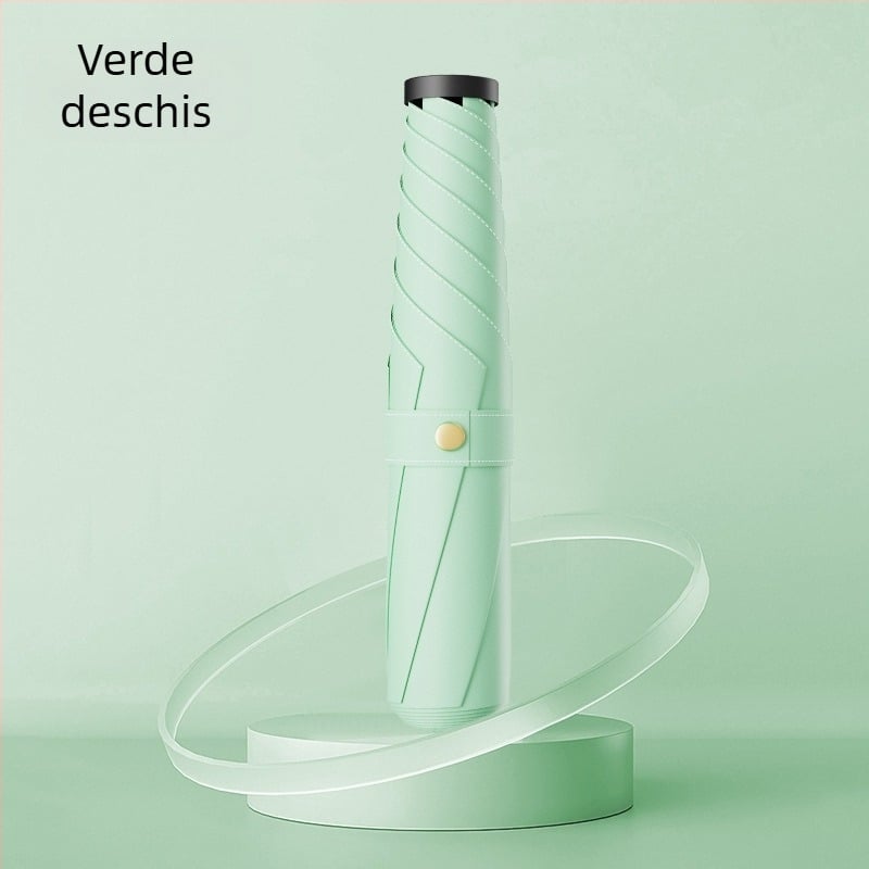 Umbrelă pliantă cu protecție UV UPF peste 50, cadru din aliaj cu 6 tijele, țesătură rezistentă la impact, deschidere și închidere manuală