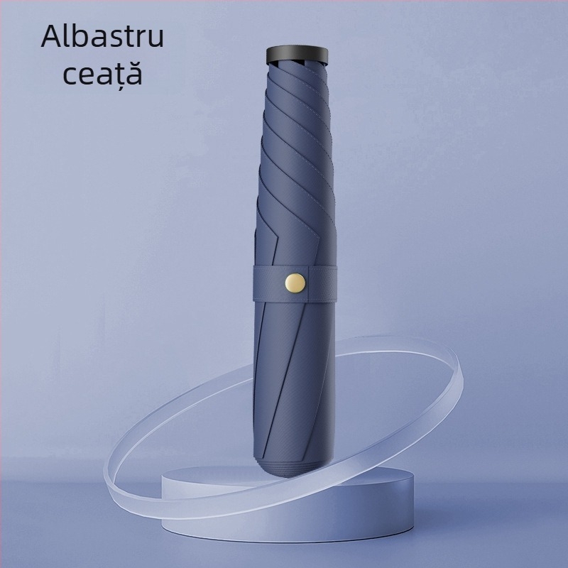 Umbrelă pliantă cu protecție UV UPF peste 50, cadru din aliaj cu 6 tijele, țesătură rezistentă la impact, deschidere și închidere manuală