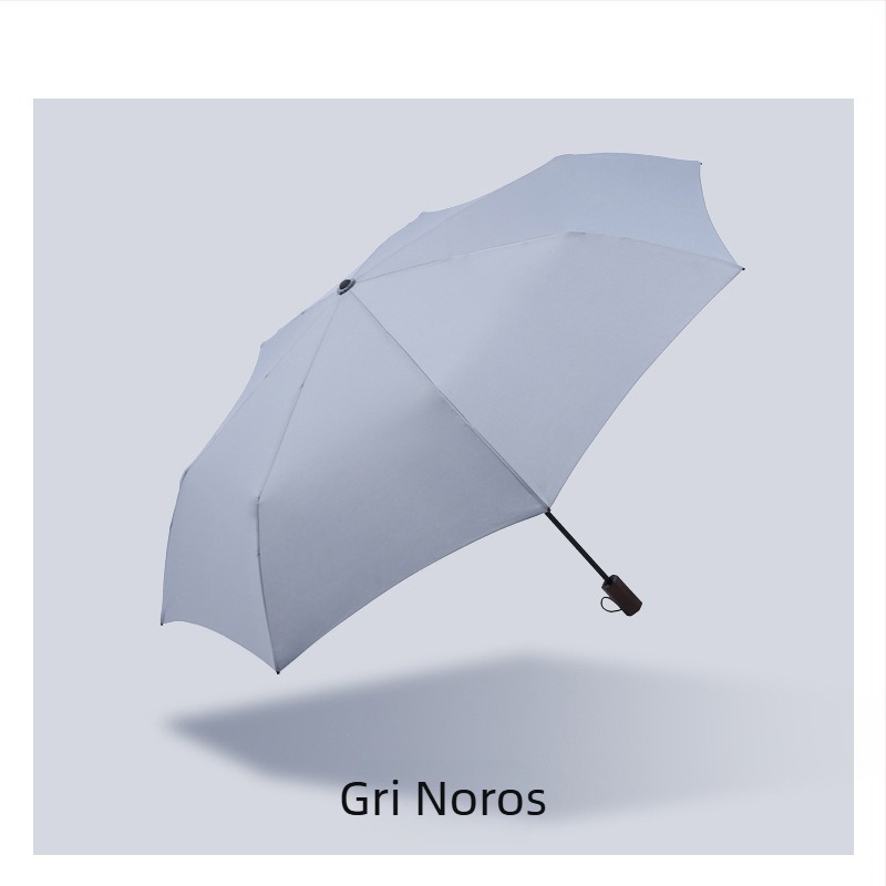 Umbrelă UV transparentă pliabilă în trei segmente, UPF >50, material poliester 260T, 7 brațe, deschidere manuală