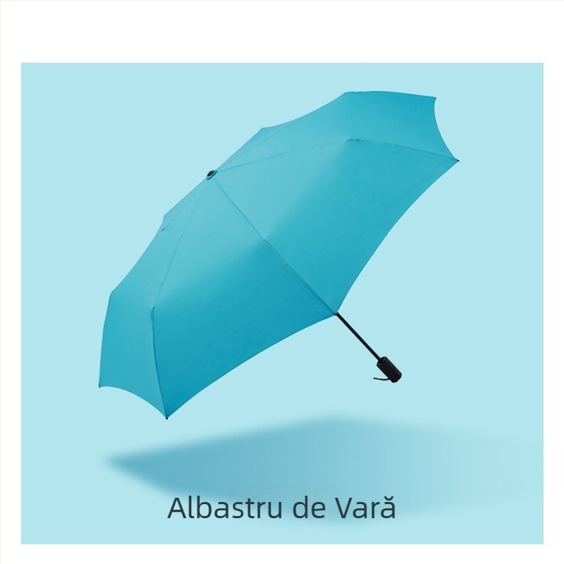 Umbrelă UV transparentă pliabilă în trei segmente, UPF >50, material poliester 260T, 7 brațe, deschidere manuală