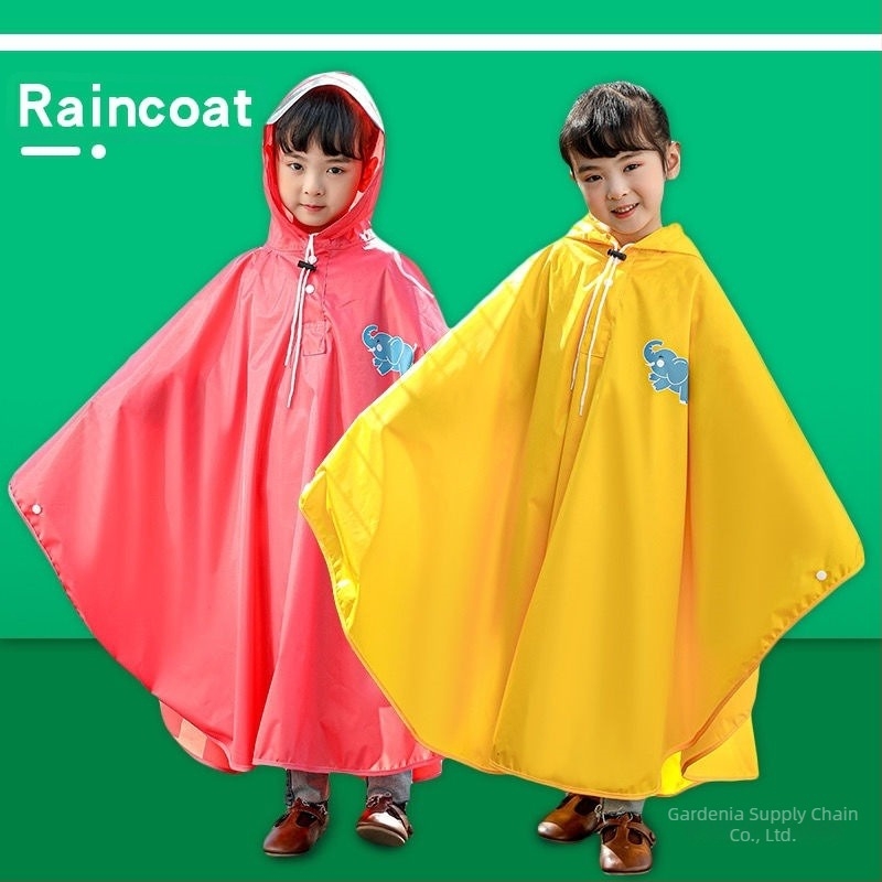 Poncho de ploaie pentru copii, pentru ciclism, cu glugă, material PVC, strat impermeabil PU
