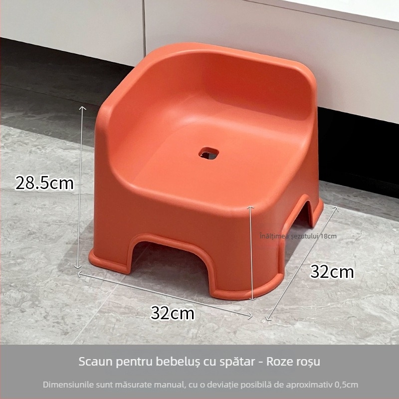 Scaun mic pentru baie cu spate - din plastic, nepliabil, brand Zhuang Page