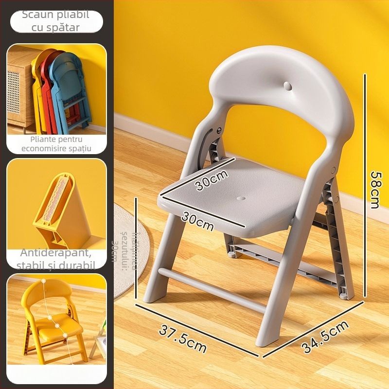 Scaun mic pentru baie cu spate - din plastic, nepliabil, brand Zhuang Page