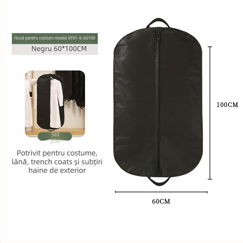 Set de protecție împotriva prafului pentru haine cu fereastră transparentă, stil simplu-modern; PEVA; pentru costum, palton, gecă cu puf și rochie de mireasă; protecție împotriva prafului și umezelii; pentru depozitare în călătorii sau dormitor.