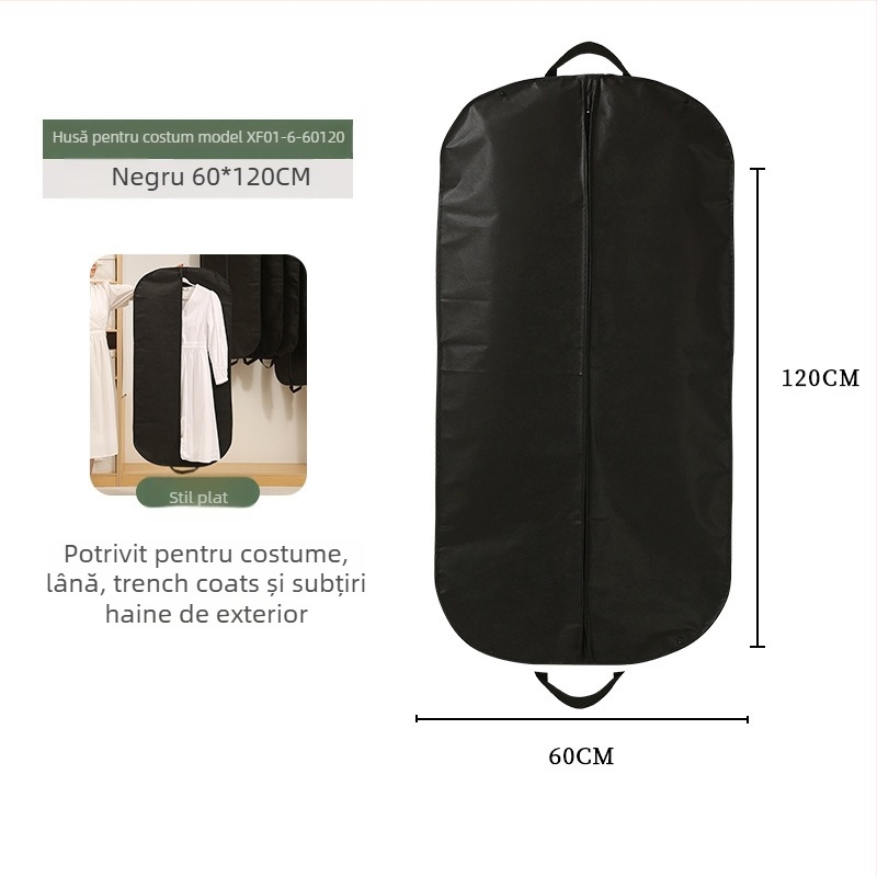 Set de protecție împotriva prafului pentru haine cu fereastră transparentă, stil simplu-modern; PEVA; pentru costum, palton, gecă cu puf și rochie de mireasă; protecție împotriva prafului și umezelii; pentru depozitare în călătorii sau dormitor.