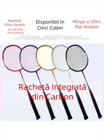 Speke rachetă badminton din fibră de carbon – ultra-ușoară, profesională ofensivă, cap drept, greutate 80–84 g, priză G5, șnur Fiber Silk