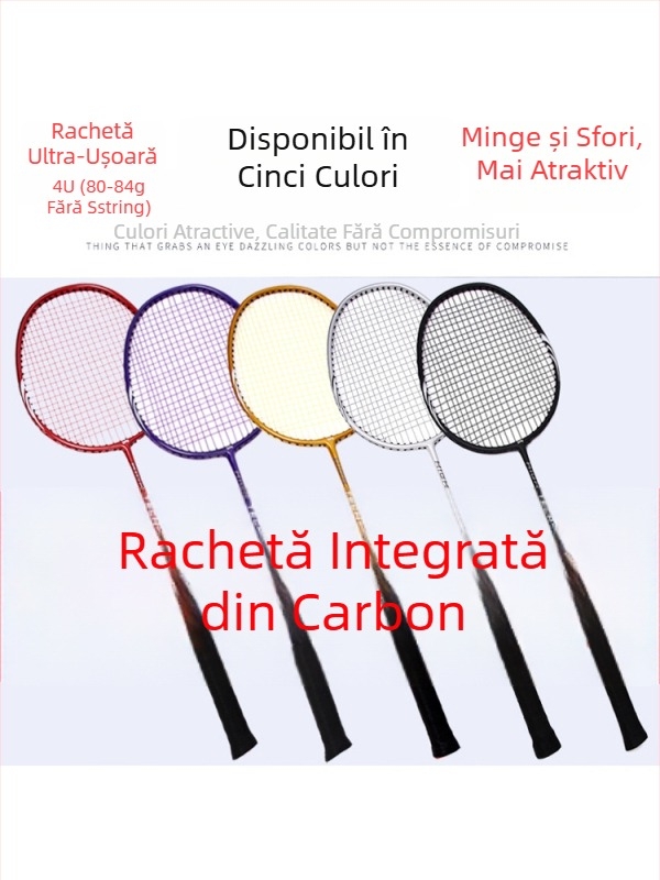 Speke rachetă badminton din fibră de carbon – ultra-ușoară, profesională ofensivă, cap drept, greutate 80–84 g, priză G5, șnur Fiber Silk