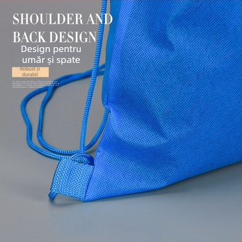 Rucsac din material netesut cu șnur, țesătură spunbond, imprimare prin transfer termic, personalizabil