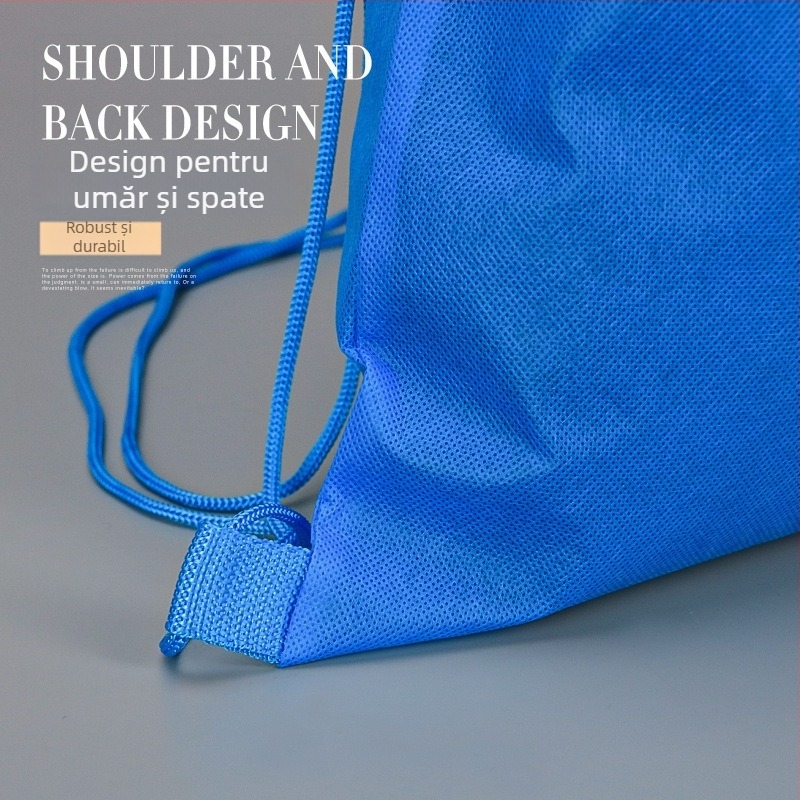 Rucsac din material netesut cu șnur, țesătură spunbond, imprimare prin transfer termic, personalizabil