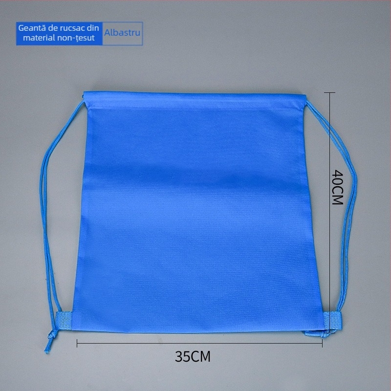 Rucsac din material netesut cu șnur, țesătură spunbond, imprimare prin transfer termic, personalizabil