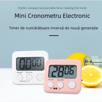 Kaitai KT temporizator digital cu alarmă și cronograf, afișaj LED, alimentare cu baterie, ABS carcasă, formă dreptunghiulară