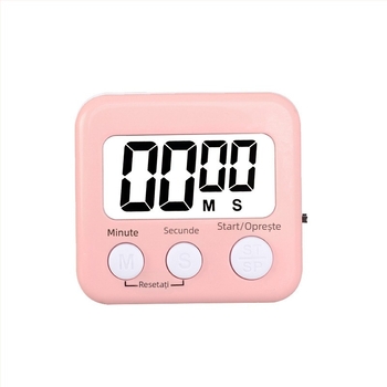 Kaitai KT temporizator digital cu alarmă și cronograf, afișaj LED, alimentare cu baterie, ABS carcasă, formă dreptunghiulară