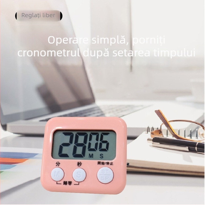 Kaitai KT temporizator digital cu alarmă și cronograf, afișaj LED, alimentare cu baterie, ABS carcasă, formă dreptunghiulară