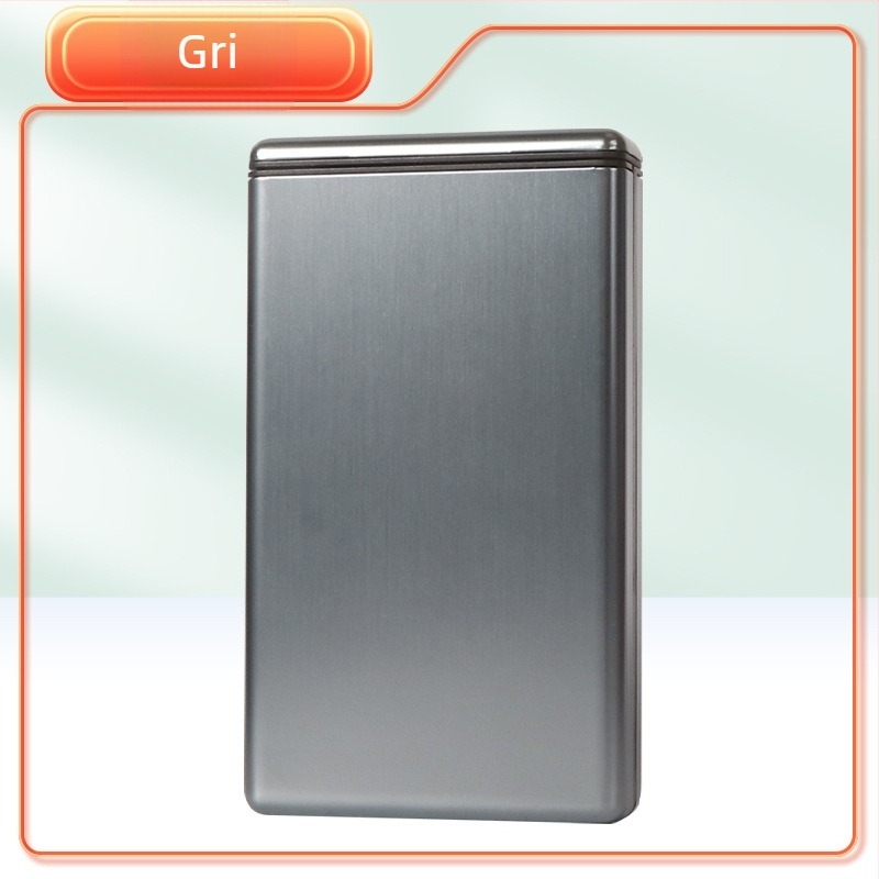Caseretă metalică pentru țigări, ultra-subțire, capac glisant, 20 țigări, stil modern minimalist