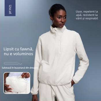 Geacă damă de exterior, impermeabilă și rezistentă la vânt, cu guler înalt, mâneci lungi, fără căptușeală