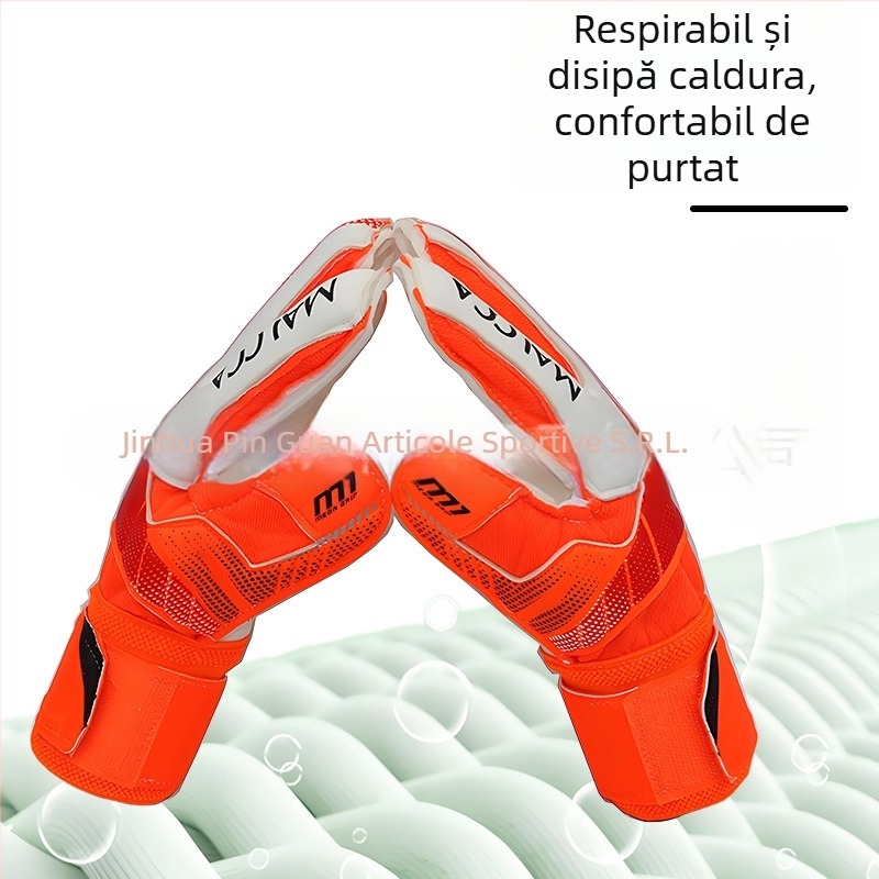 Mănuși de portar pentru copii, latex cu protecție a degetelor, ST-828-2, Pinguan, antrenament de fotbal