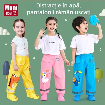 Pantaloni de ploaie pentru copii - țesătură Oxford impermeabilă, strat PU, imprimare logo disponibil