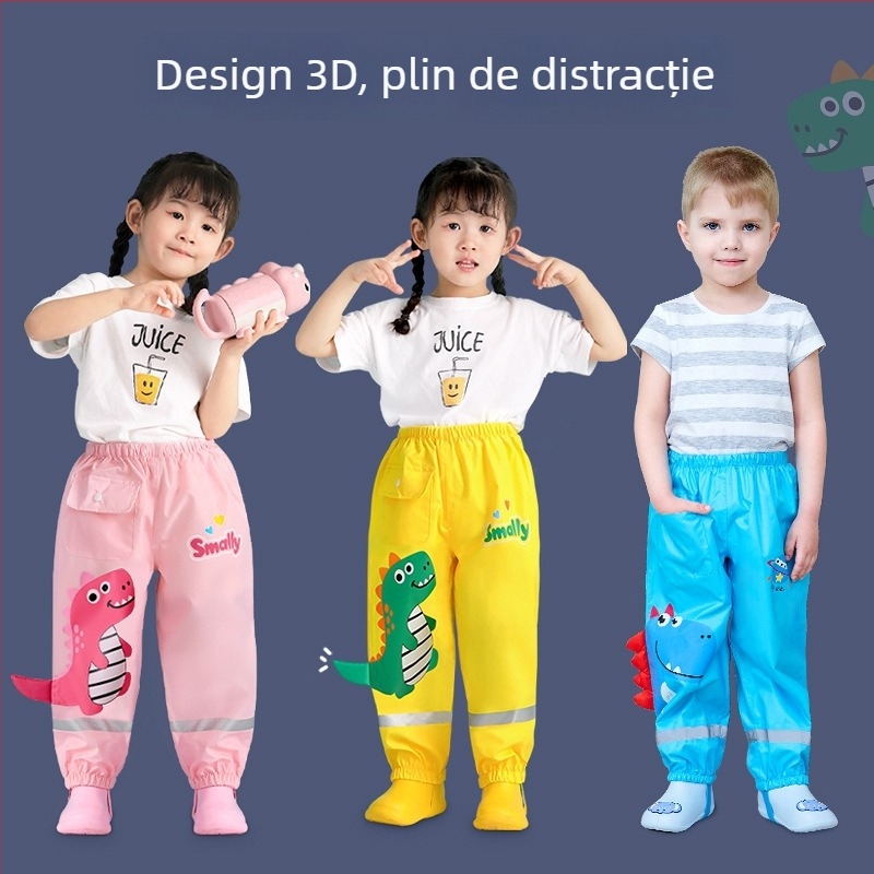 Pantaloni de ploaie pentru copii - țesătură Oxford impermeabilă, strat PU, imprimare logo disponibil
