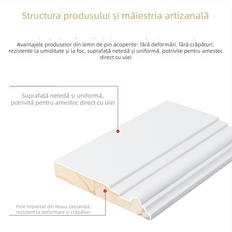 Plintă de lemn masiv Weihuang | Stil modern / Lux ușor | Model din lemn cu mai multe straturi, finisaj din lemn