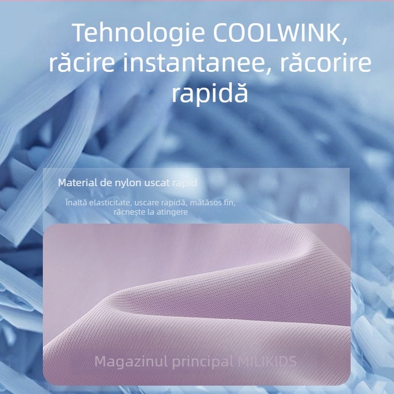 Fustă plisată pentru copii pentru badminton, material Ice Silk cu uscare rapidă, 89,1% nylon, croială în formă de A, căptușită cu nylon, vară