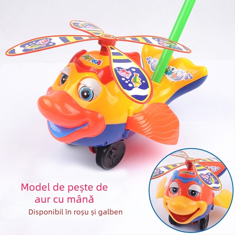 Jucărie de împins pentru bebeluși cu design cu o singură tijă, sonerie muzicală, jucărie interactivă din PVC pentru copii 4–6 ani