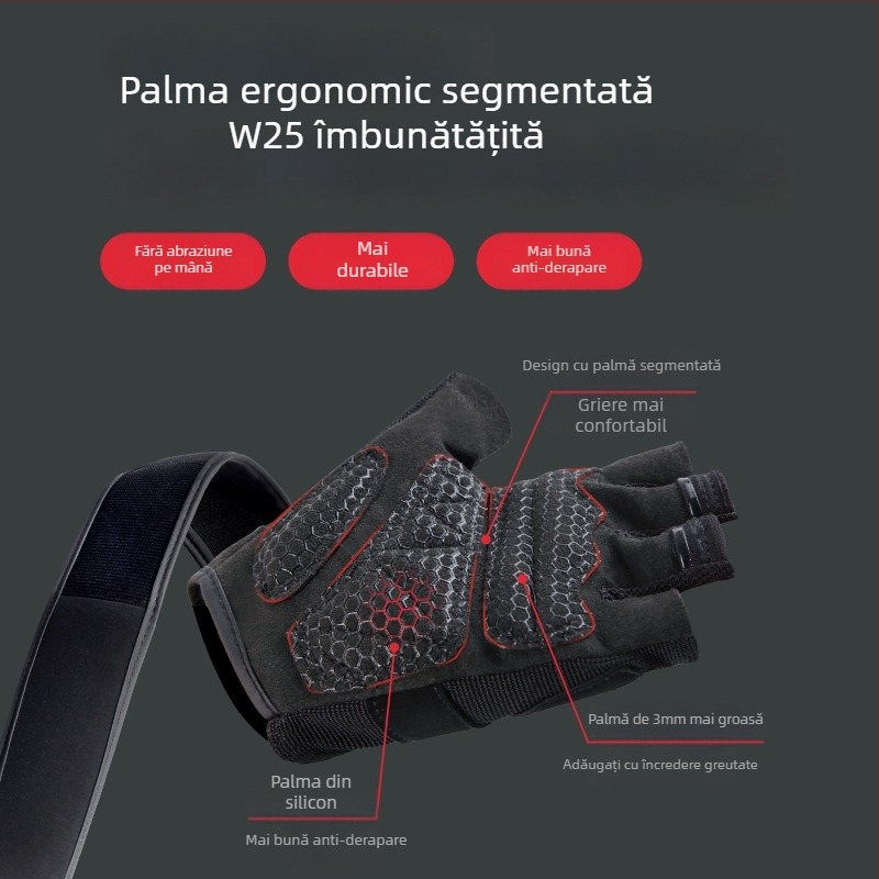 Mănuși de antrenament pentru fitness cu protecție a palmei – aderență anti-alunecare, poliester, pentru adulți, pentru fitness în aer liber și ciclism