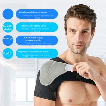 Bandă reglabilă de susținere a umărului – pentru adulți, volei, protecție împotriva întinderilor și dislocărilor, compresie și stabilitate (material: OK fabric; echipament de fitness; masaj pentru sănătate)