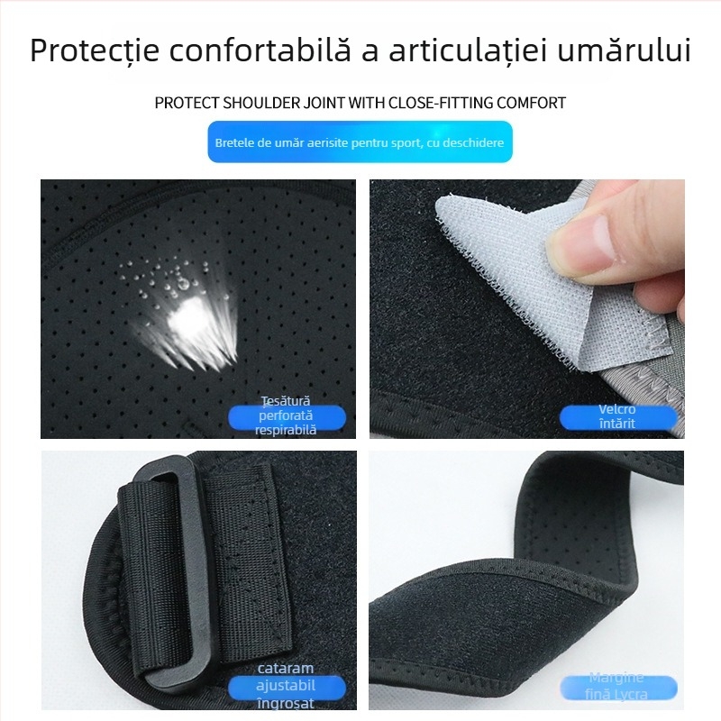 Bandă reglabilă de susținere a umărului – pentru adulți, volei, protecție împotriva întinderilor și dislocărilor, compresie și stabilitate (material: OK fabric; echipament de fitness; masaj pentru sănătate)