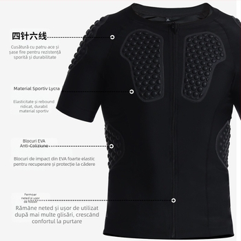 Top protector sportiv Morning Walk pentru rugby — protecție la umăr, torace și talie; material spandex