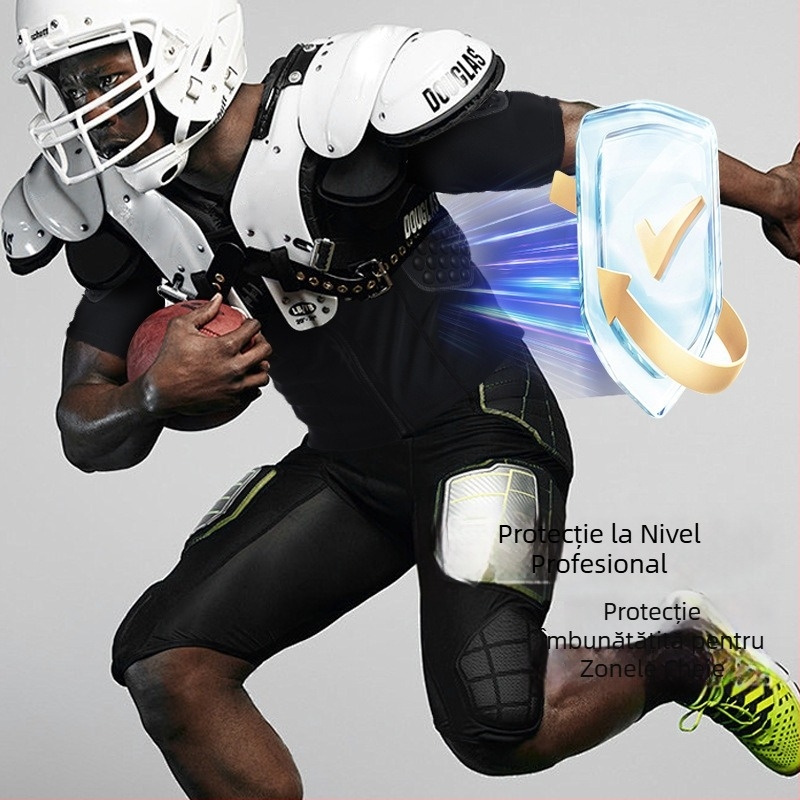 Top protector sportiv Morning Walk pentru rugby — protecție la umăr, torace și talie; material spandex