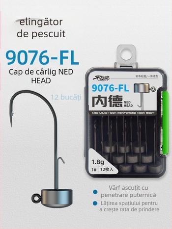 Ordinary Road Cârlig Ned cu cap de plumb, cu cârlig, pentru pescuit bass în rezervoare