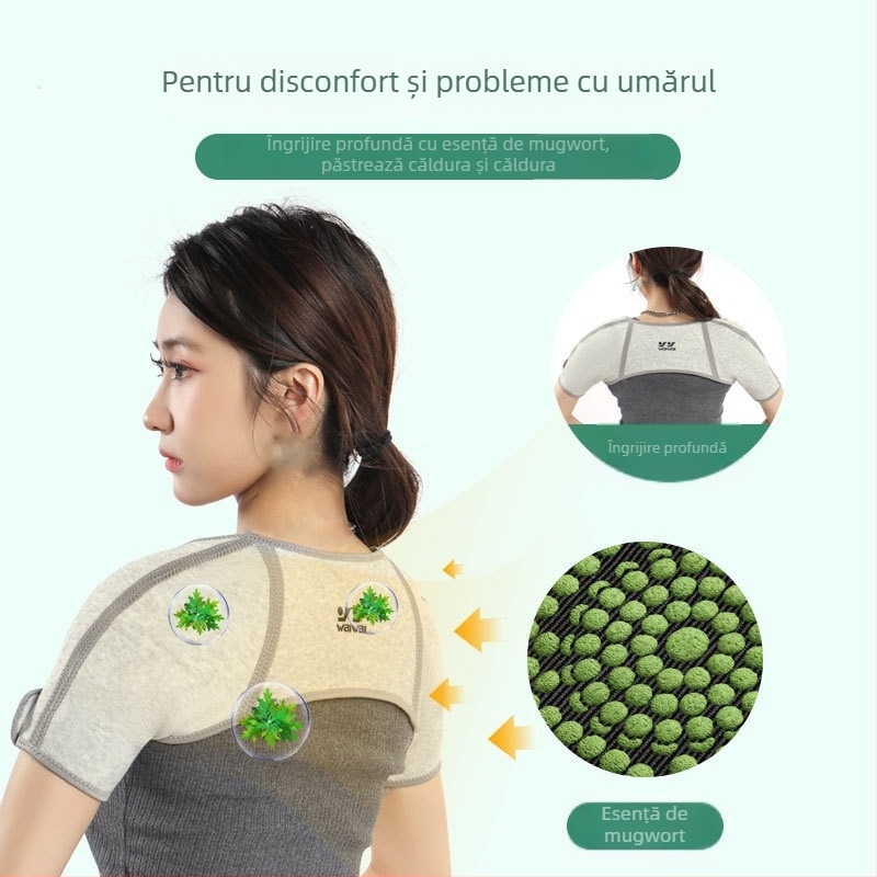 Strong Mugwort încălzitor pentru umăr, pentru somn de iarnă, poliester/spandex/elastan, pentru adulți, protecție de umeri