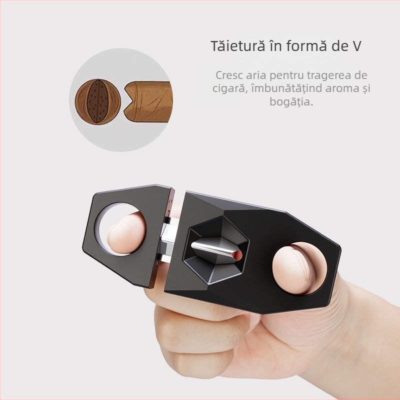 FOGSON Tăietor de trabucuri — din metal, portabil, design simplu, pentru uz casnic, personalizabil