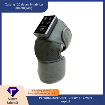 Banda încălzitoare pentru genunchi cu masaj prin vibrații pentru genunchi și umăr – fără fir, 5V, 7W, 45–60°C, trei trepte de control al temperaturii