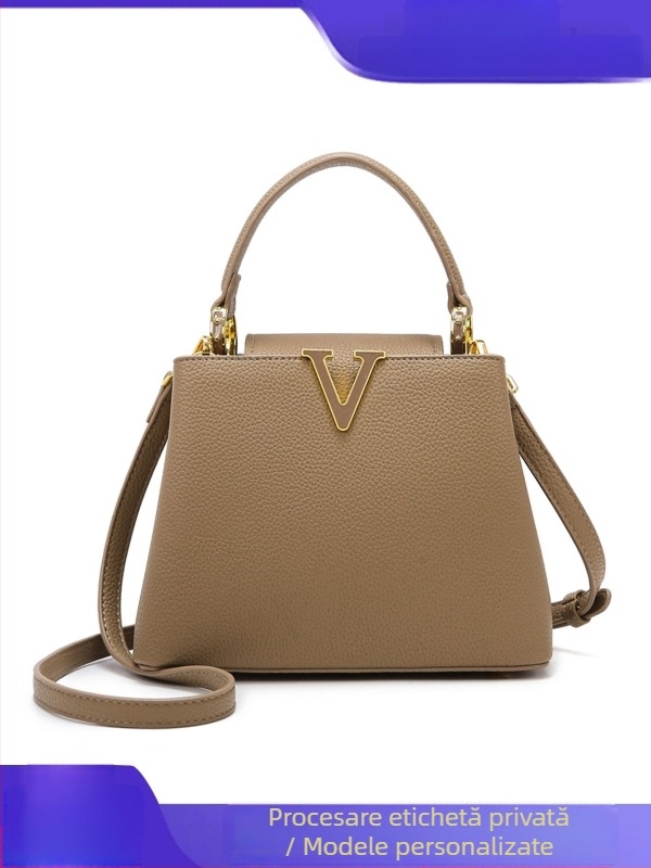 Geantă PU de tip găleată, stil urban minimalist, formă orizontală pătrată cu capac, căptușeală din poliester, buzunar interior cu fermoar și buzunar pentru ID, o singură curea, lansare primăvară 2025, brand Jema Paul