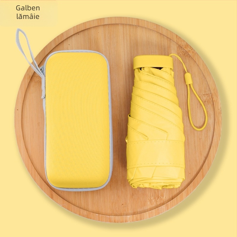 Umbrelă de soare și ploaie, cu cinci secțiuni, deschidere manuală, 6 brațe, UPF > 50, țesătură 210T