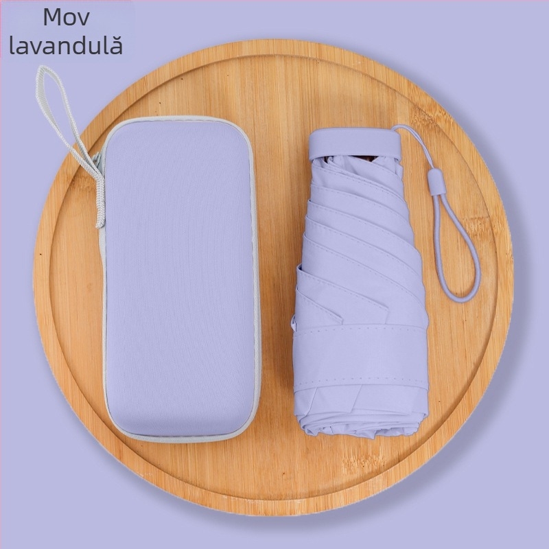 Umbrelă de soare și ploaie, cu cinci secțiuni, deschidere manuală, 6 brațe, UPF > 50, țesătură 210T