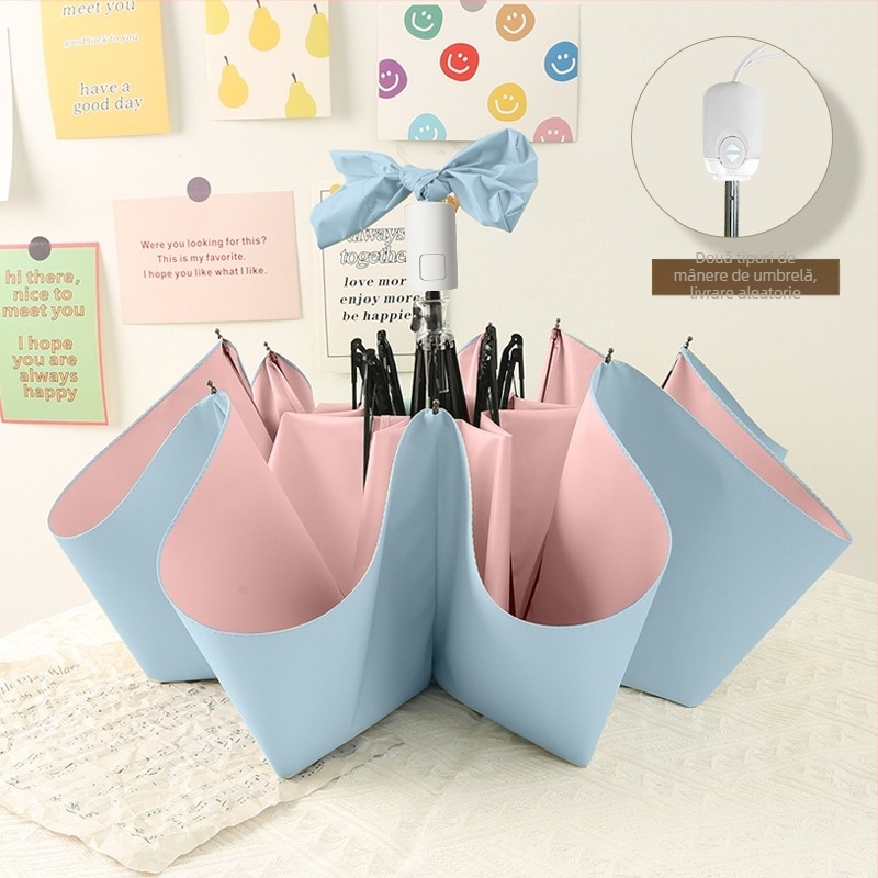 Ice Cream Color Series Umbrelă Pliabilă pentru Femei — Protecție UV, Dublă utilizare pentru soare și ploaie, Cadru din aliaj cu 8 brațe, 210T Poliester