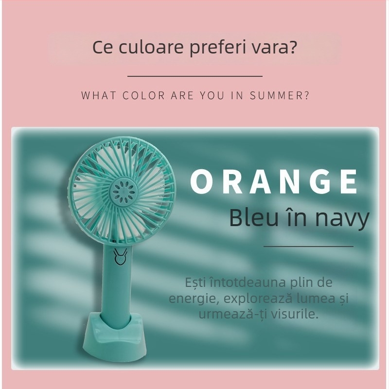 Ventilator portabil de exterior, USB reîncărcabil, silențios, 4 palete, 3 trepte de viteză