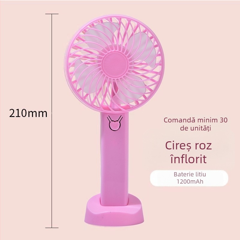 Ventilator portabil de exterior, USB reîncărcabil, silențios, 4 palete, 3 trepte de viteză