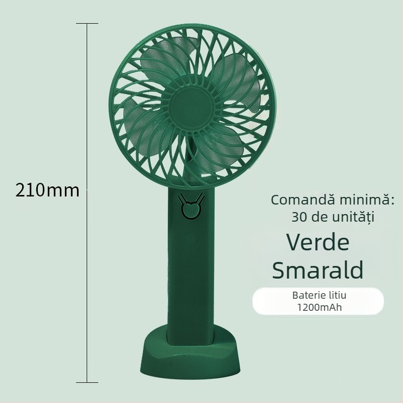 Ventilator portabil de exterior, USB reîncărcabil, silențios, 4 palete, 3 trepte de viteză